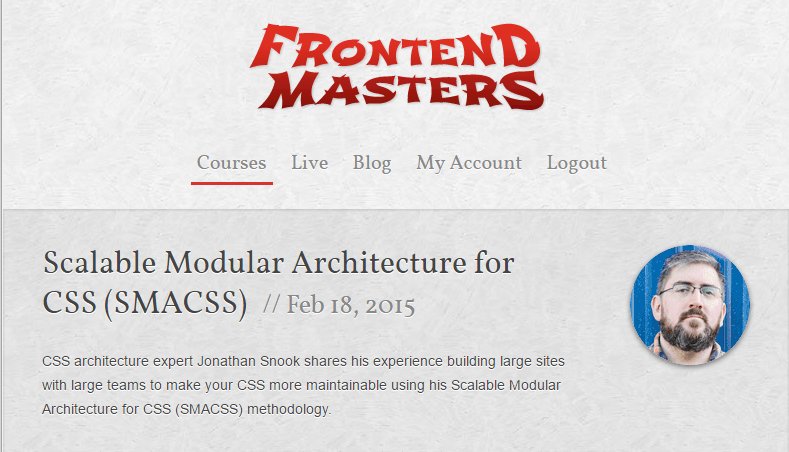 Frontend masters. SMACSS.