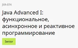 Java Advanced I: функциональное, асинхронное и реактивное программирование