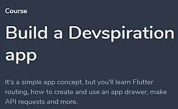 Создайте приложение flutter (Devspiration app)