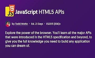 Изображение курса JavaScript HTML5 APIs