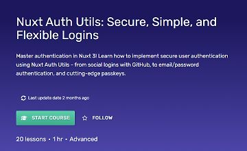 Изображение курса Nuxt Auth Utils: безопасная и простая авторизация