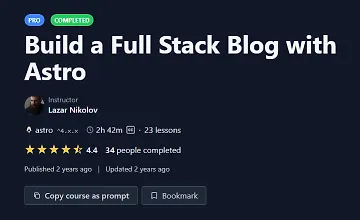Изображение курса Создание полнофункционального блога на Astro