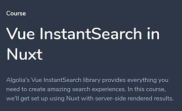 Vue InstantSearch в Nuxt logo