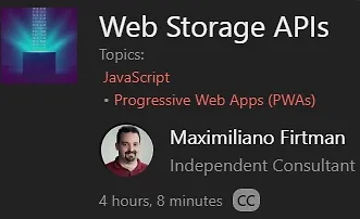 Изображение курса Web Storage APIs