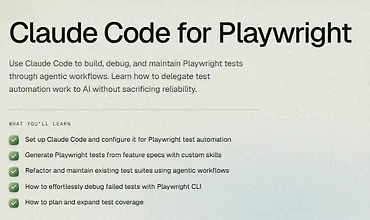 Изображение курса Claude Code и Playwright: практический курс по автотестам