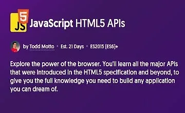 Изображение курса JavaScript HTML5 APIs