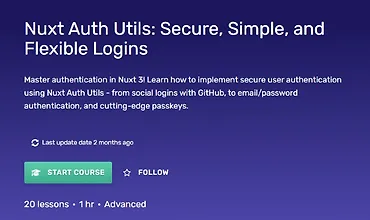 Изображение курса Nuxt Auth Utils: безопасная и простая авторизация