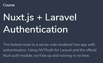Изображение курса Nuxt.js + Laravel Authentication
