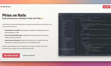 Изображение курса Phlex на Rails: современный подход к фронтенду