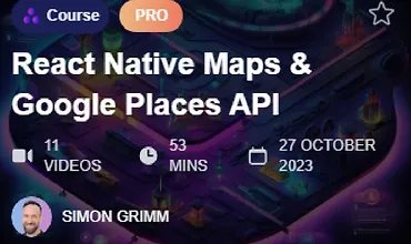 Изображение курса React Native Maps & Google Places API