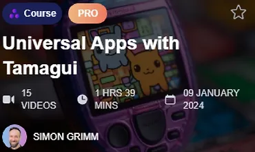 Изображение курса Универсальные приложения с Tamagui