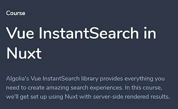 Изображение курса Vue InstantSearch в Nuxt